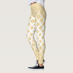 Moderne geometrische Formen des Glitzer Gold Leggings