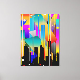 Moderne geometrische Formen in New York Abstrakt Leinwanddruck