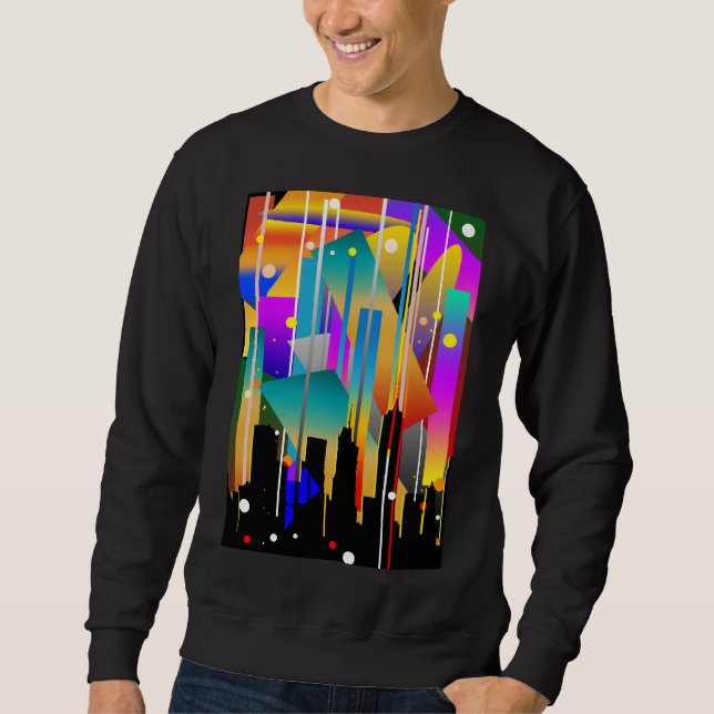 Moderne geometrische Formen in New York Abstrakt Sweatshirt (Vorderseite)