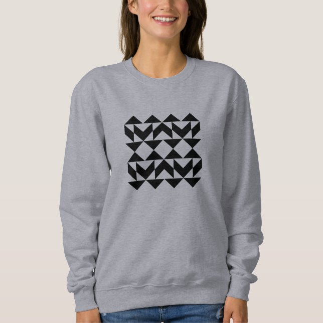 Moderne geometrische Formen Kunst und Weiß Sweatshirt (Vorderseite)