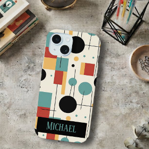 Moderne geometrische Formen mit Namen iPhone 15 Hülle