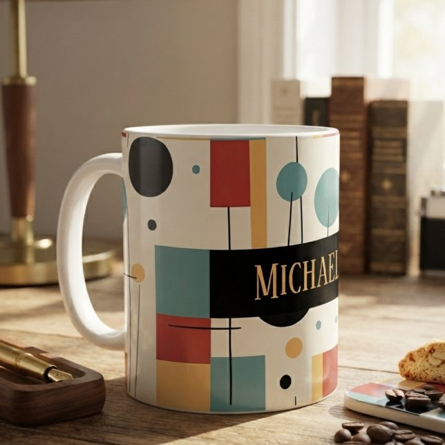 Moderne geometrische Formen mit Namen Kaffeetasse (Von Creator hochgeladen)