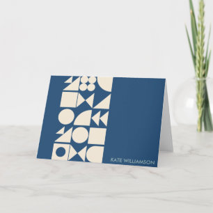 Moderne geometrische Formen Personalisiert fett bl Karte