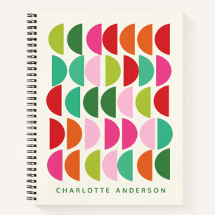 Moderne geometrische Formen Rosa Grün Personalisie Notizbuch
