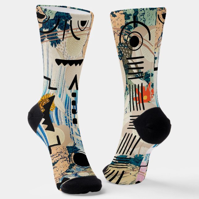 Moderne geometrische Formen Socken (Gewinkelt)