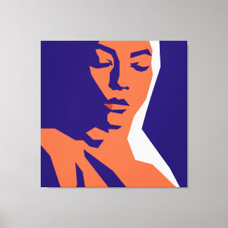 Moderne geometrische Frauenportrait Kunst Leinwanddruck