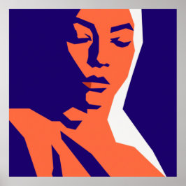 Moderne geometrische Frauenportrait Kunst Poster