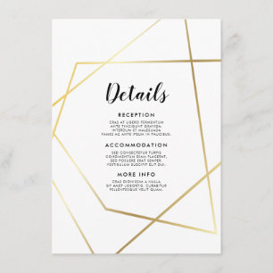 Moderne geometrische Gast-Informationskarte für Go Begleitkarte