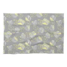 Moderne geometrische Gemische Muster Grau & Gelb