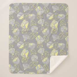 Moderne geometrische Gemische Muster Grau & Gelb Sherpadecke