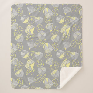 Moderne geometrische Gemische Muster Grau & Gelb Sherpadecke