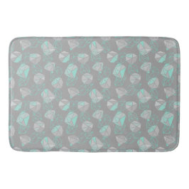 Moderne geometrische Gemische Muster Gray & Aqua Badematte