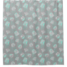 Moderne geometrische Gemische Muster Gray & Aqua Duschvorhang