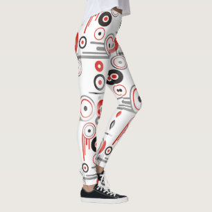 Moderne geometrische Gestaltung - grau rot schwarz Leggings