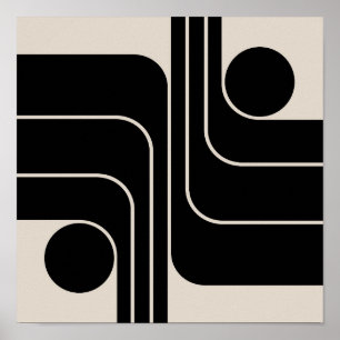 Moderne geometrische Gestaltung im Stil der Mitte Poster