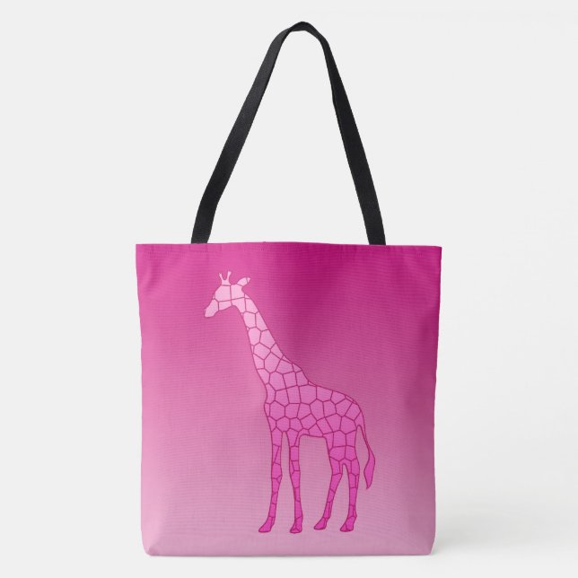 Moderne geometrische Giraffe, Fuchsia und Light Pi (Vorderseite)