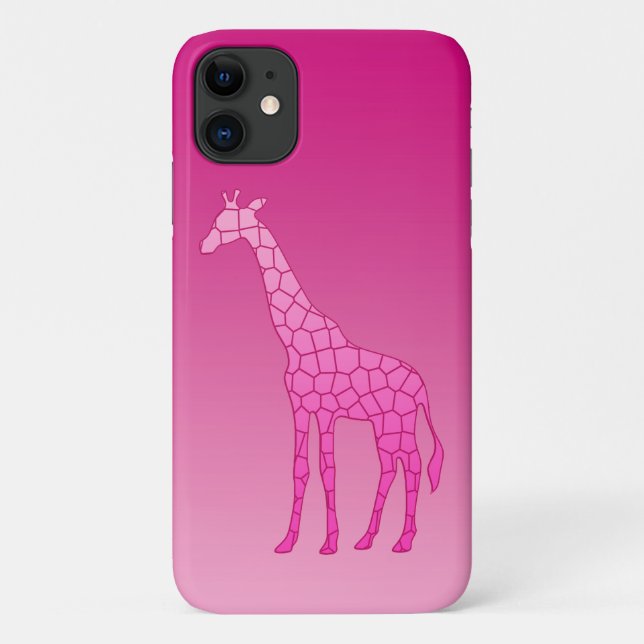 Moderne geometrische Giraffe, Fuchsia und Light Pi Case-Mate iPhone Hülle (Rückseite)