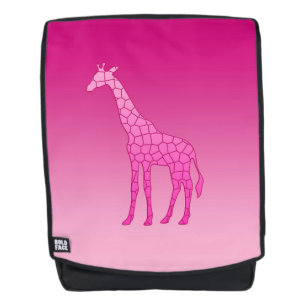 Moderne geometrische Giraffe, Fuchsia und Light Pi Rucksack