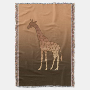 Moderne geometrische Giraffe, Kupfer und braun Decke