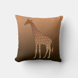 Moderne geometrische Giraffe, Kupfer und braun Kissen