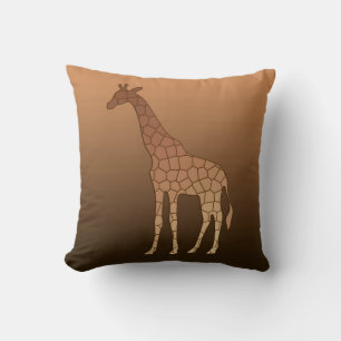 Moderne geometrische Giraffe, Kupfer und Brown Kissen