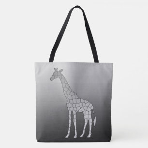Moderne geometrische Giraffe, Silbergrau/Grau