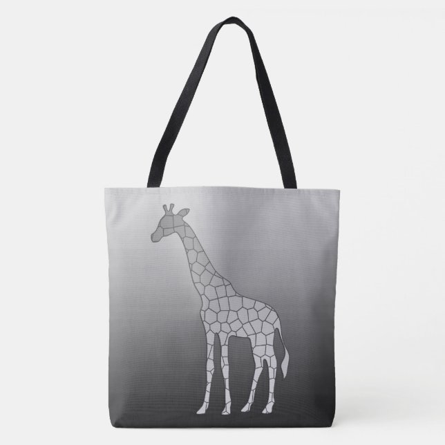 Moderne geometrische Giraffe, Silbergrau/Grau (Vorderseite)