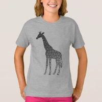 Moderne geometrische Giraffe, Silbergrau/Grau