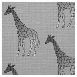 Moderne geometrische Giraffe, silbernes Grau/Grau Stoff