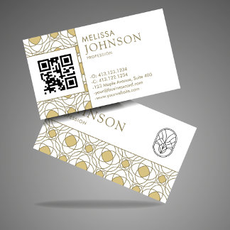 Moderne geometrische Gold Art Deco Muster Visitenkarte