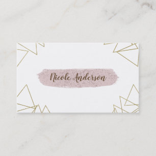 Moderne geometrische Gold-Dreiecke Rosa Pinsel Mod Visitenkarte