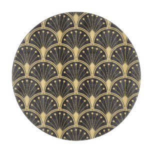 Moderne geometrische goldgefasste Fliesen Schneidebrett