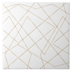 Moderne geometrische Goldstriche abstrakte Gestalt Fliese