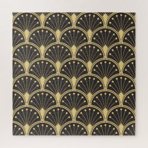 Moderne geometrische goldumrandete Fliesen Puzzle