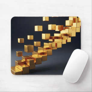 Moderne geometrische Goldwürfel Wachstums Konzept Mousepad