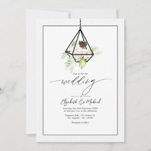 Moderne geometrische hängende Terrarium-Hochzeits- Einladung