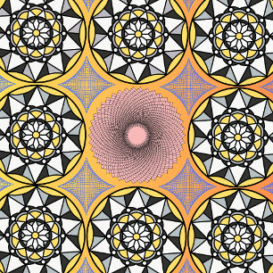 Moderne geometrische heilige Mandala-Blumen-Wanduh Quadratische Wanduhr