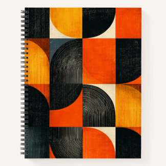 Moderne geometrische Herbstfarben aus der Mitte de Notizbuch