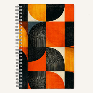Moderne geometrische Herbstfarben aus der Mitte de Notizbuch