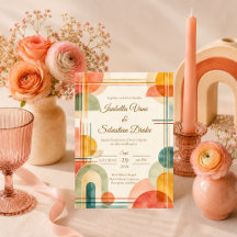 Moderne geometrische Hochzeit im Stil der Mitte de