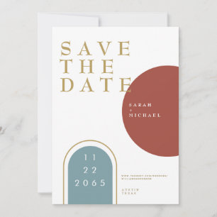 Moderne geometrische Hochzeit retten das Datum Save The Date