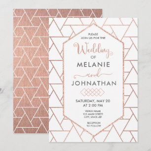 Moderne geometrische Hochzeits-Einladung, Einladung