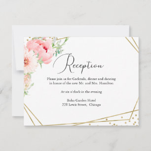 Moderne, geometrische Hochzeitsempfangskarte für F RSVP Karte