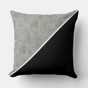 Moderne geometrische Houndstooth-Muster Schwarz we Kissen