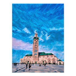 Moderne geometrische Illustration der Hassan-II-Mo Fotodruck