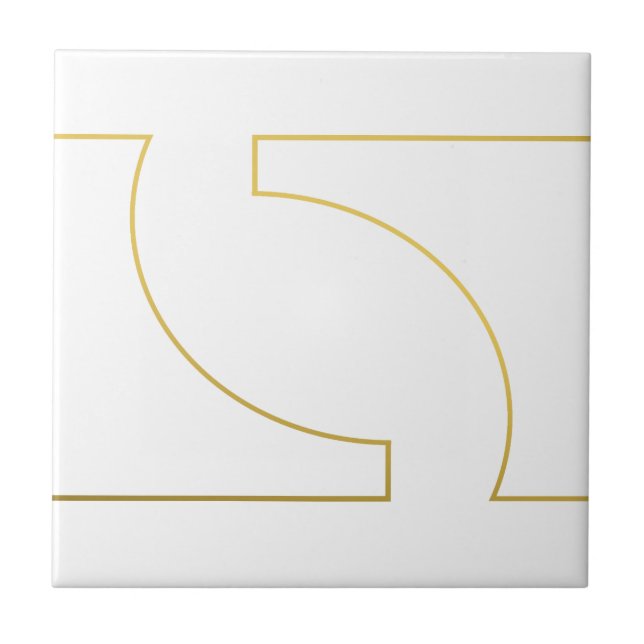 Moderne geometrische Imitat Gold Minimalistisch Fliese (Vorderseite)