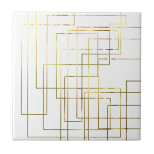 Moderne geometrische Imitate Gold Lines Fliese