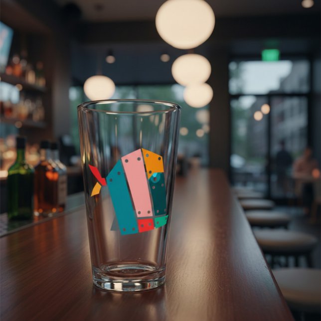 Moderne geometrische industrielle Kunst Bierglas Glas (Von Creator hochgeladen)
