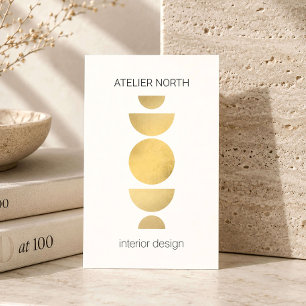 Moderne geometrische Innenarchitektur Ivory Visitenkarte