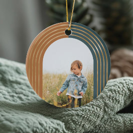 Moderne geometrische, konzentrische Goldene Arche Keramik Ornament